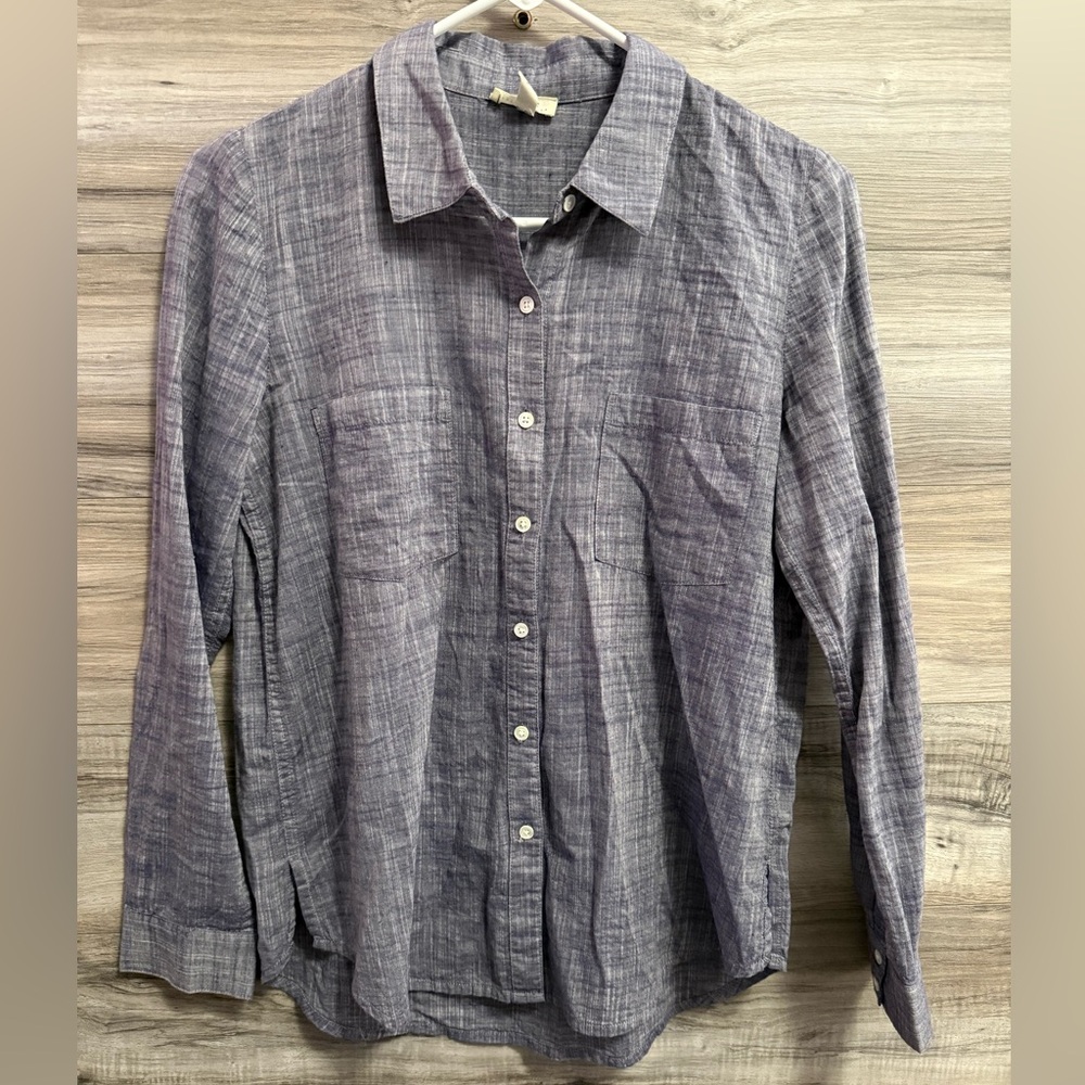 Soft Joie Chambray Long Sleeve Button Up Shirt 100% Cotton
